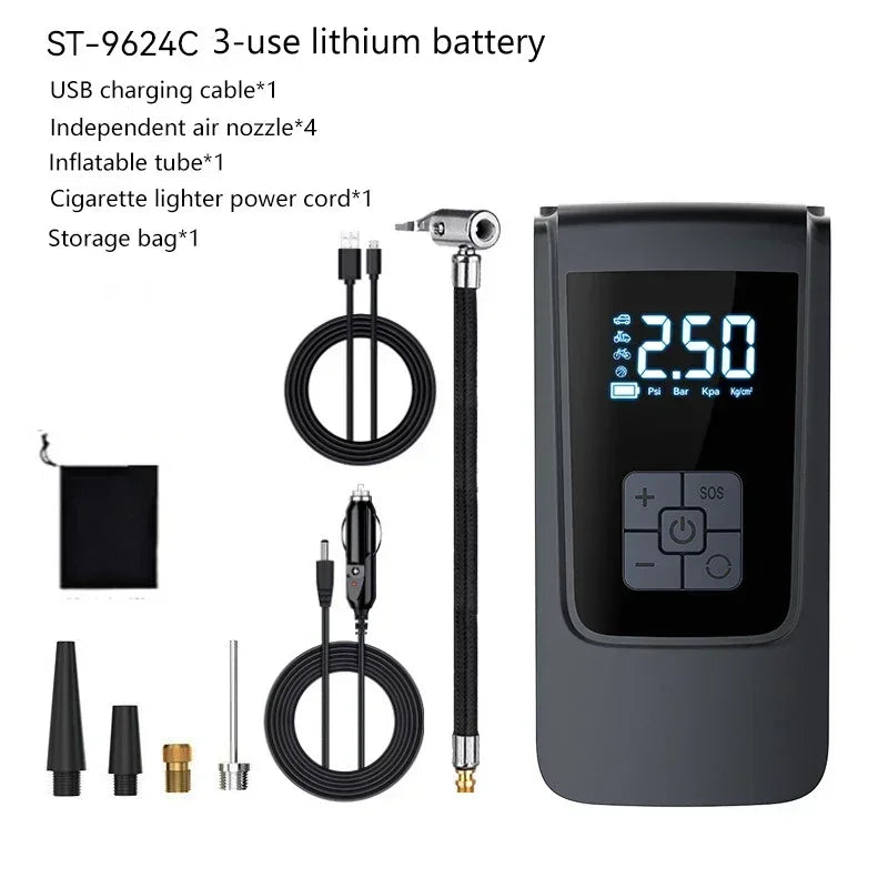 Vabena Wireless Car Tire Inflator & Portable Air Pump with LCD Display