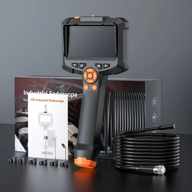 4.3" Dual Lens 1080P HD Industrial Endoscope Camera | Waterproof Car & Sewer Borescope with LED
