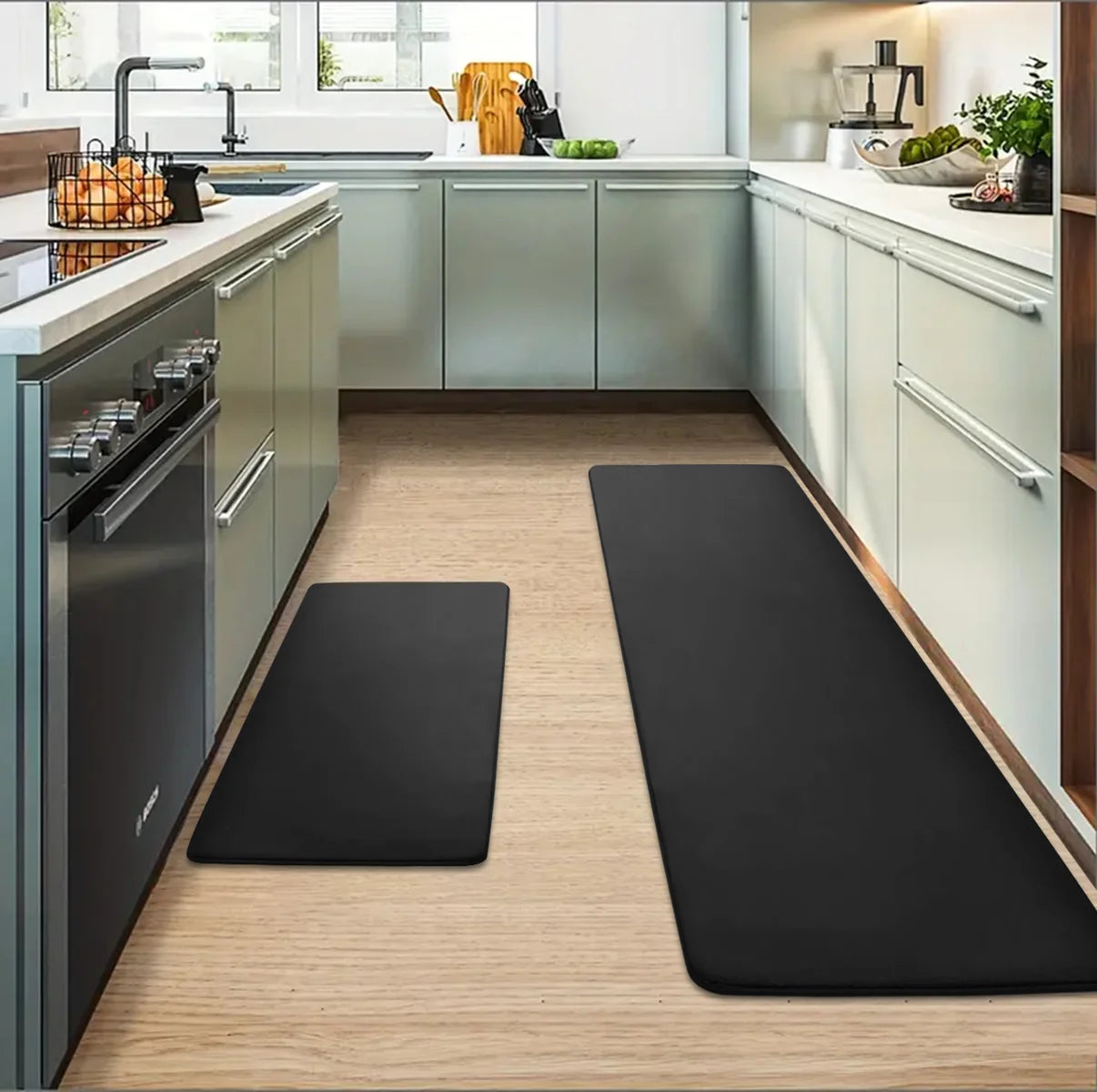 Thickened Flannel Kitchen & Entrance Floor Mats - Absorbent, Non-Slip, Dirt-Resistant