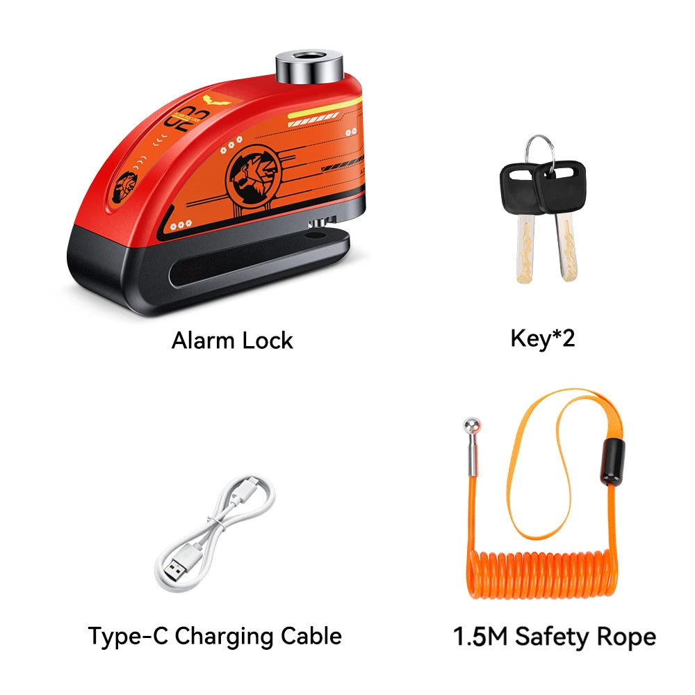 Extractme 120dB Motorcycle Alarm Disc Lock - Anti-Theft Security