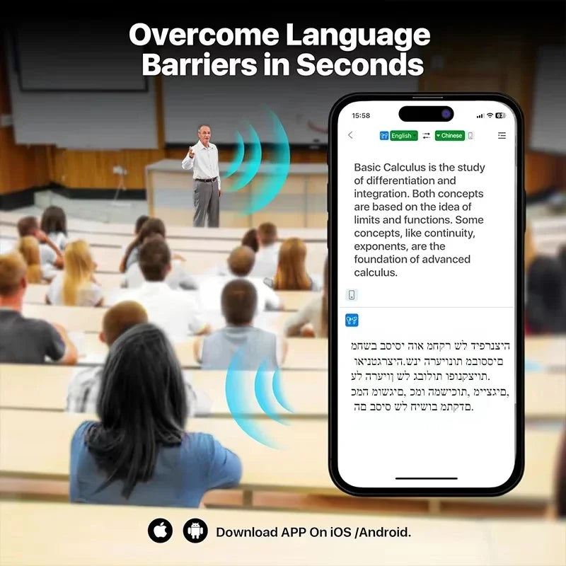 UYUXIO Real-Time AI Translator Headphones – 144 Languages 3-in-1 OWS Earbuds for Business