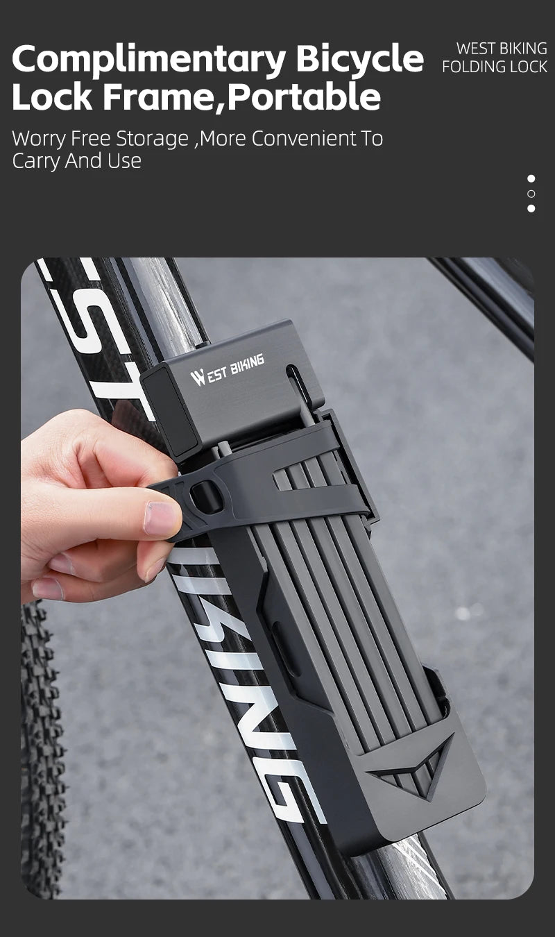 WEST BIKING Foldable Bike & Motorcycle Lock - Key & Password Security