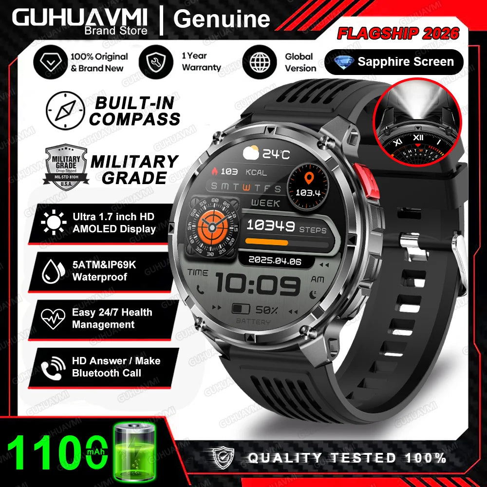 T-Rex3 Pro Smartwatch: GPS, 5ATM Waterproof, Military-Grade Sports & Outdoor Tracker