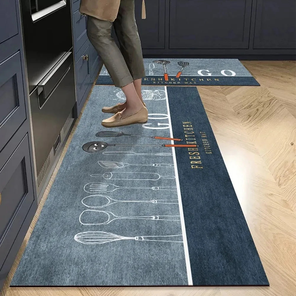 Non-Slip Crystal Velvet Kitchen Mat & Rugs for Living Room, Bedroom & Entryway
