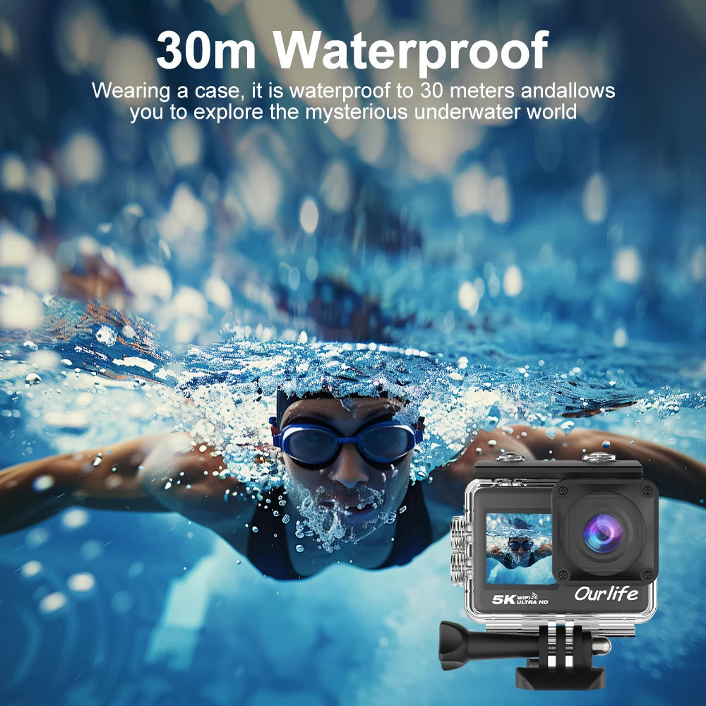 Ourlife 4K Action Camera - Waterproof, WiFi, Touch LCD | Capture Your Adventures