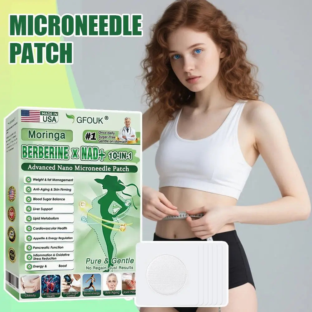 GFOUK Moringa Berberine NAD Patch | 10-in-1 Weight, Blood Sugar & Anti-Aging Support