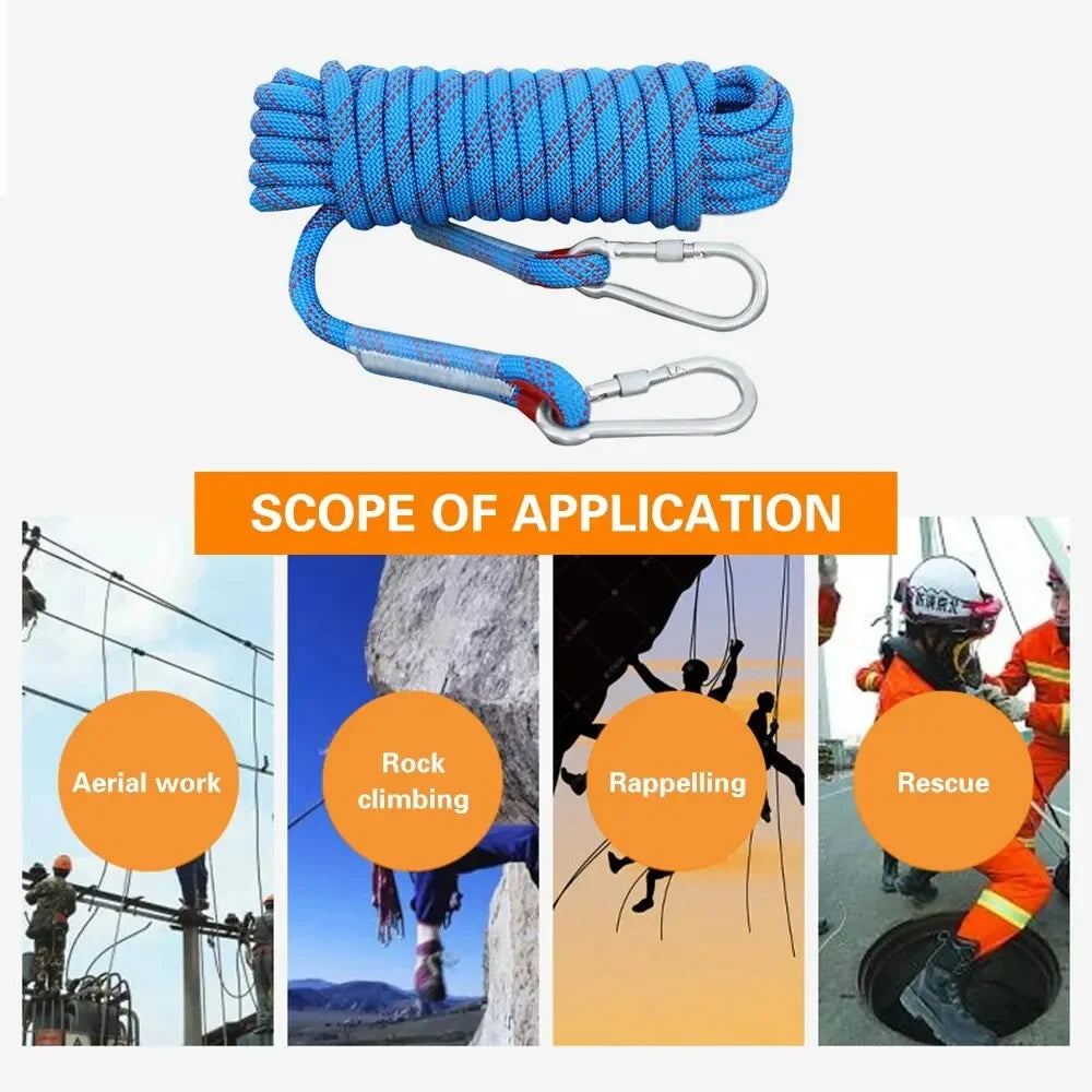 Tomshoo 10mm Static Climbing Rope | Fire Rescue & Safety Escape