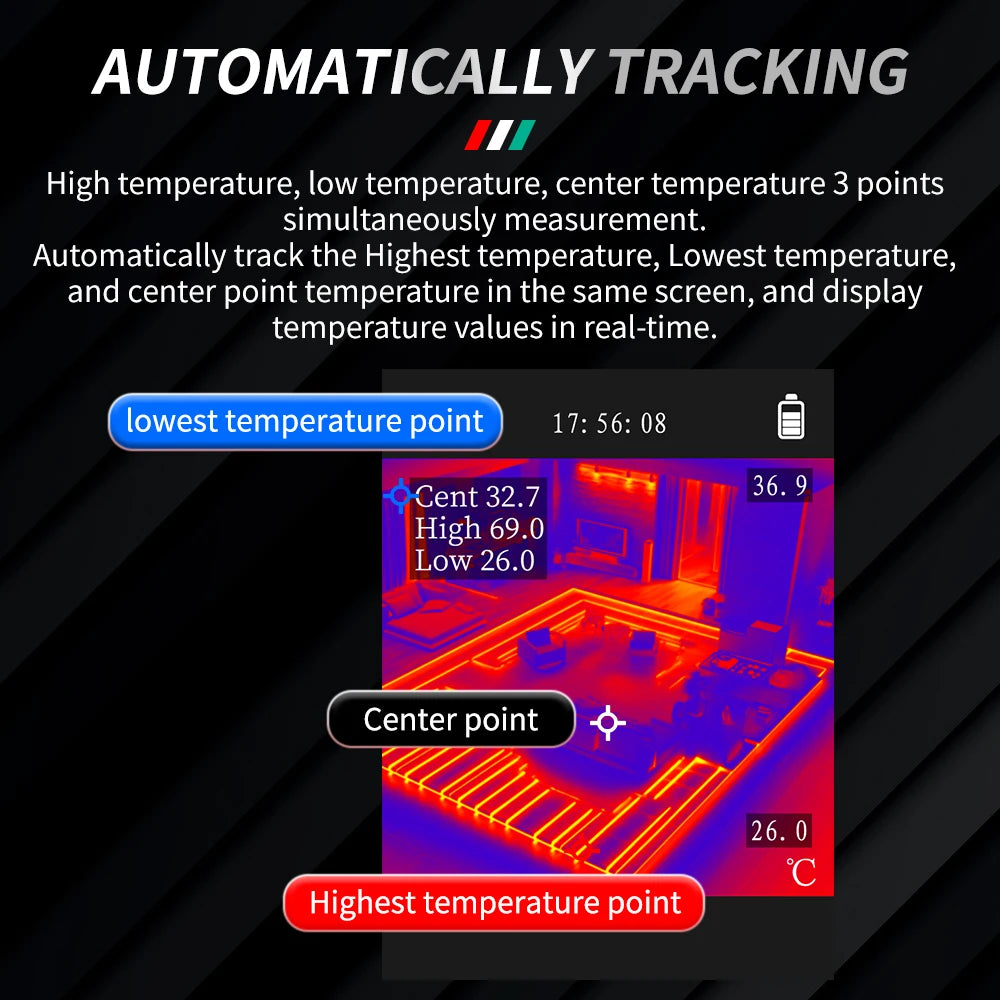 MASTFUYI Rechargeable Thermal Camera -20°C~550°C | Waterproof Handheld Imager