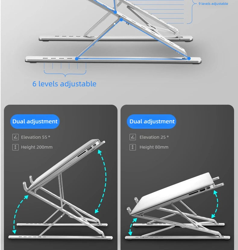 Dawndesslo Ergonomic Laptop Stand - Adjustable Desk Holder