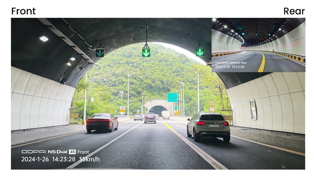 DDPAI N5 Dual 4K HDR Dash Cam - Front & Rear AI NightVIS DVR
