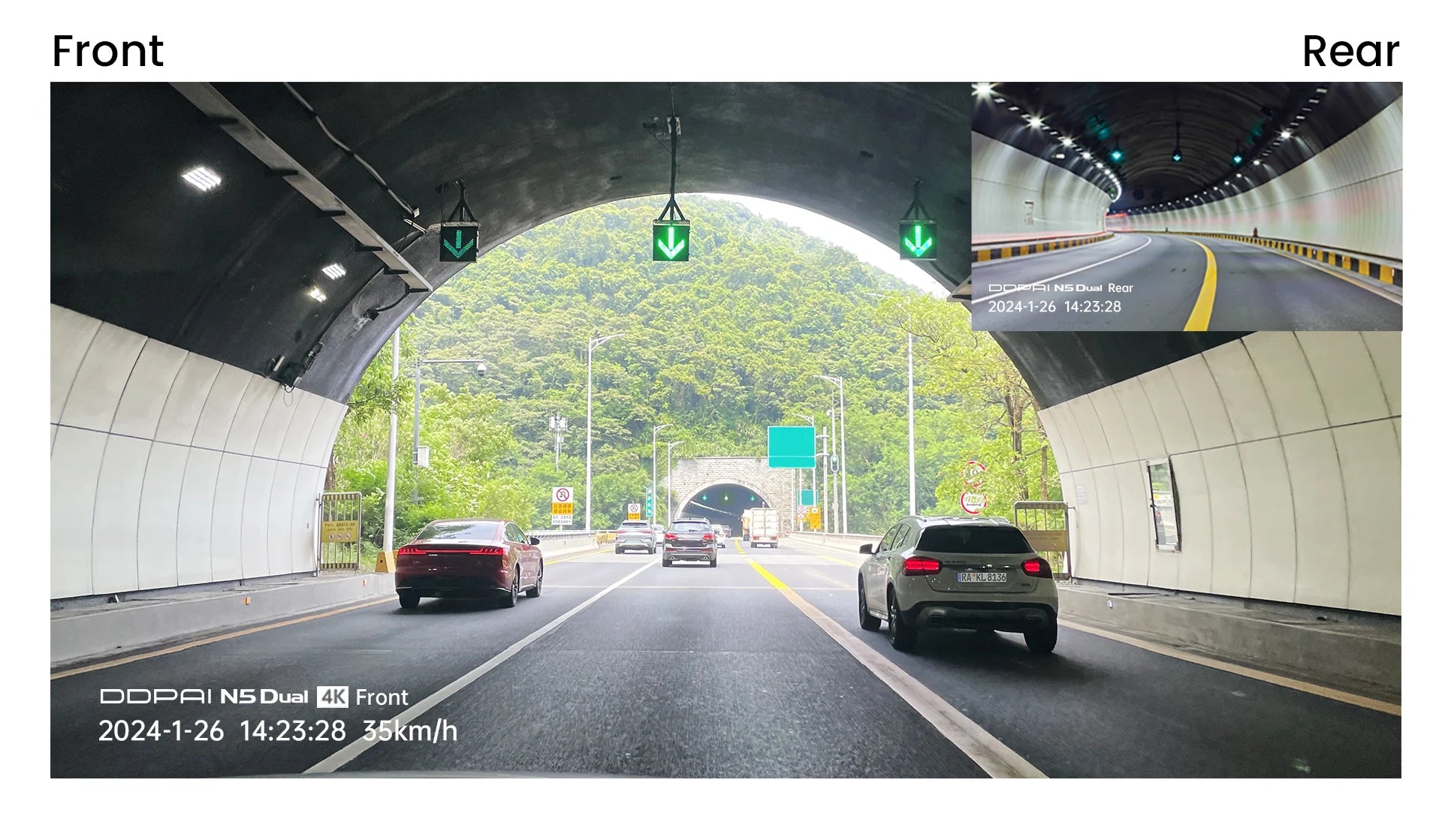 DDPAI N5 Dual 4K HDR Dash Cam - Front & Rear AI NightVIS DVR