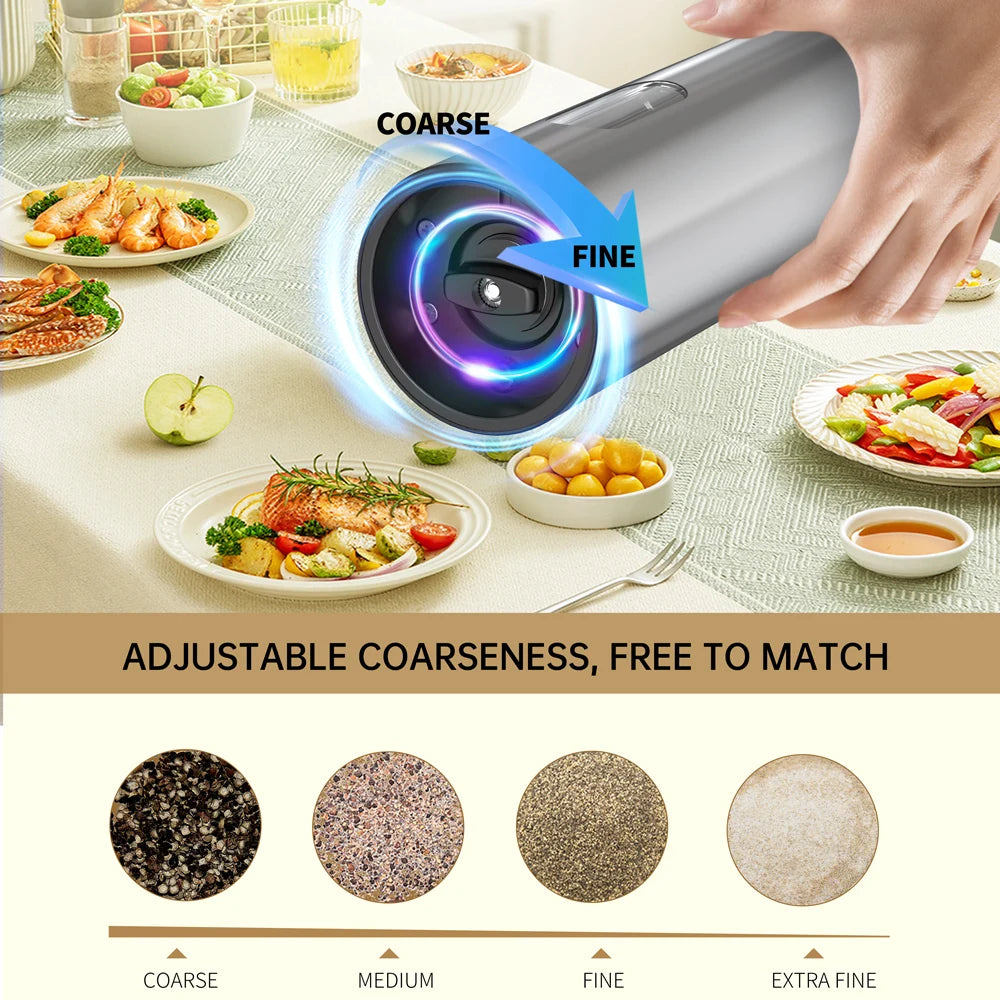 Vabena USB Rechargeable Automatic Spice Grinder with LED Light