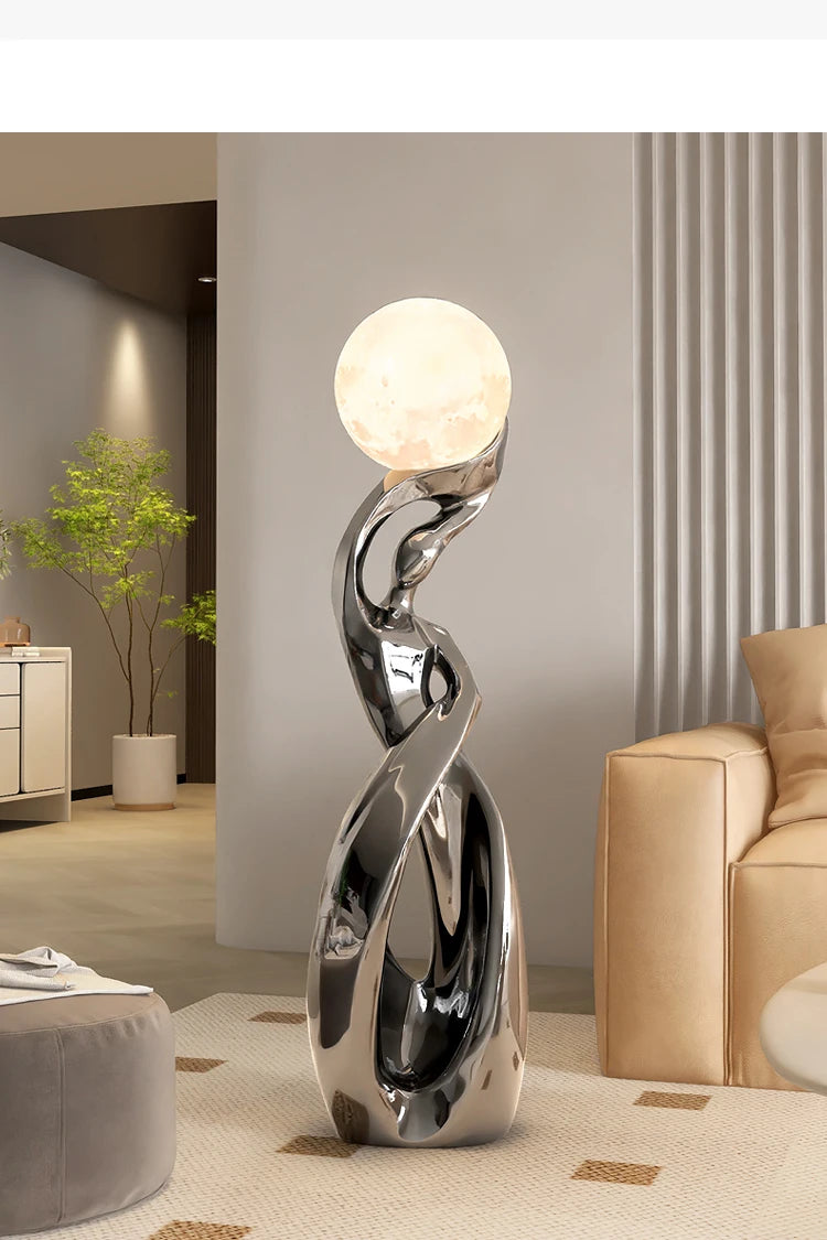 Nordic Abstract Luminous Floor Sculpture | Artistic Illumination