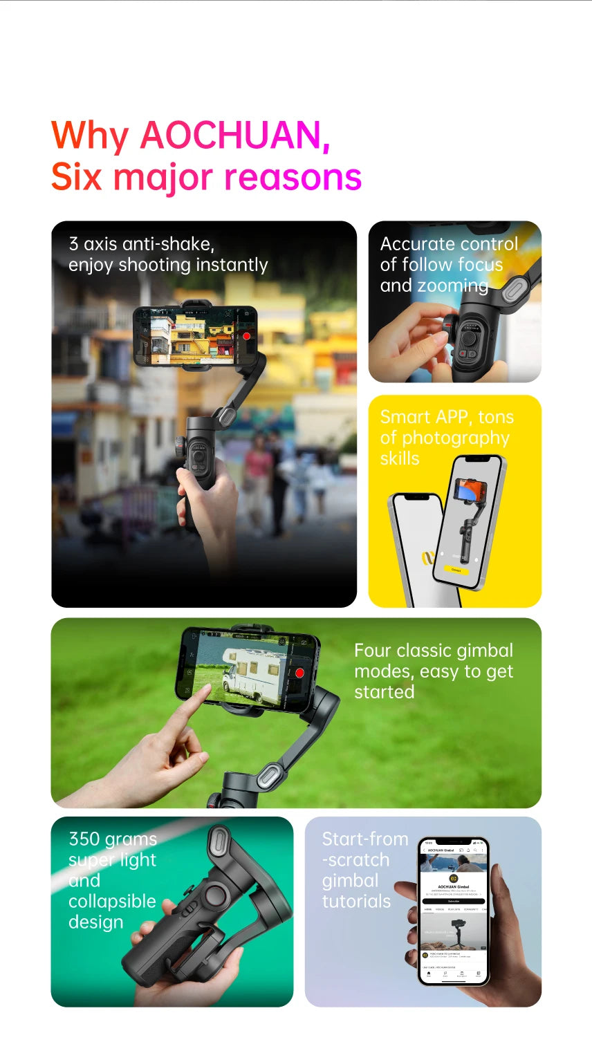 AOCHUAN SmartXE 3-Axis Smartphone Gimbal Stabilizer
