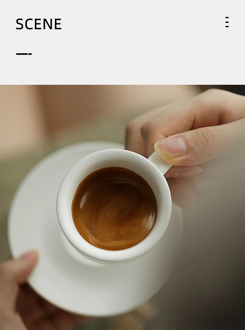 MHW-3BOMBER 80ml Ceramic Espresso Mug & Saucer for Latte Art
