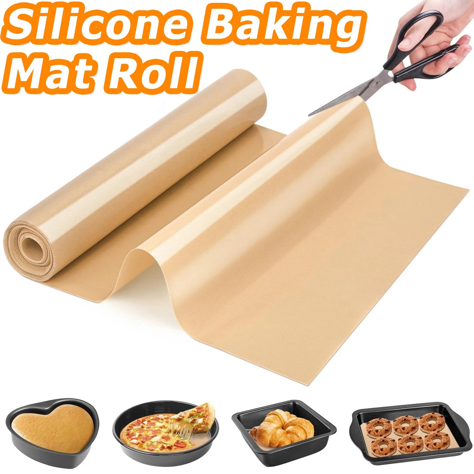 Silicone Baking Mat Roll - Large, Reusable, Non-Stick Oven Liner for Perfect Baking