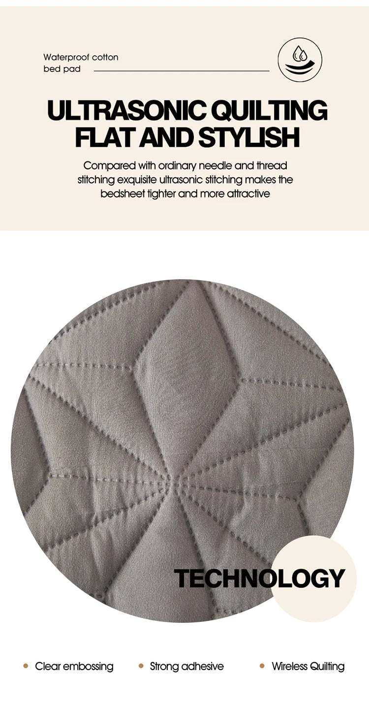 Waterproof Quilted Mattress Topper with Elastic Band - Bed Protector for Single/Double Beds (140/160)