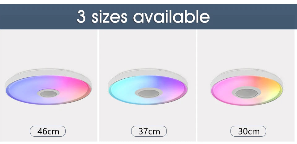 LED Smart RGB Ceiling Lamp with Speaker - App Control & Dimmable