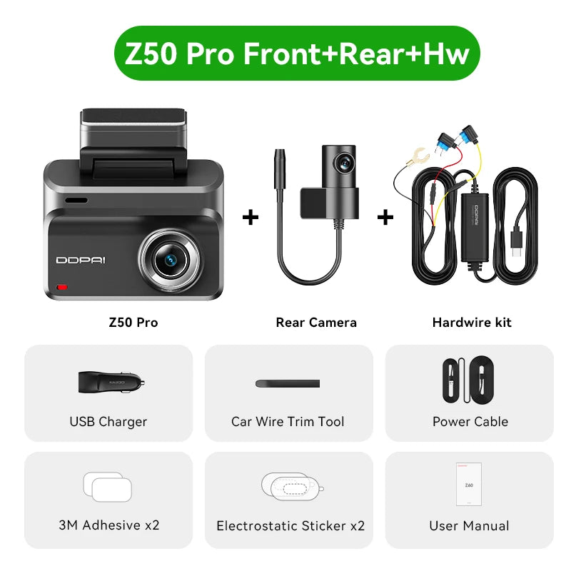 DDPAI Z50 Pro 4K Dash Cam with GPS, ADAS & Night Vision