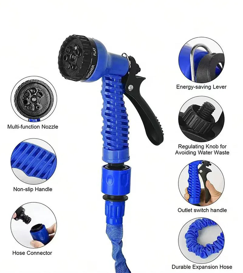 Vabena Expandable Garden Hose 25-200FT - Lightweight, Durable & Kink-Free with 7-Way Spray Nozzle