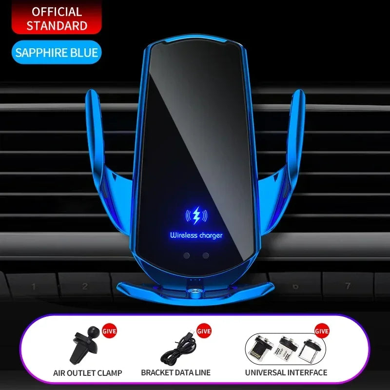 VIKEFON 15W Magnetic Wireless Car Charger & Auto Phone Mount - Fast Charging