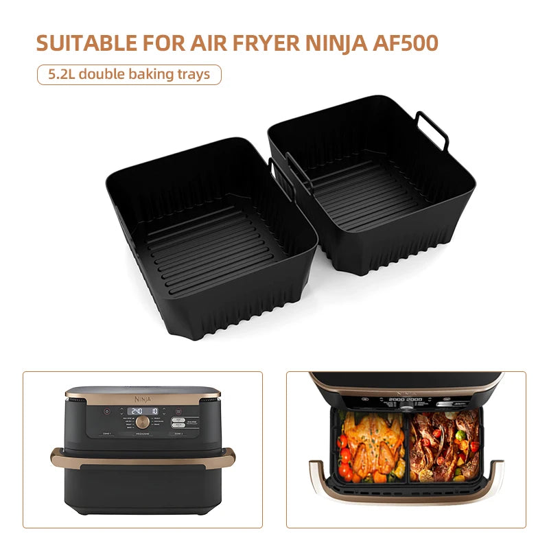 Reusable Silicone Air Fryer Liner for Ninja AF500 - Non-Stick, Easy Clean