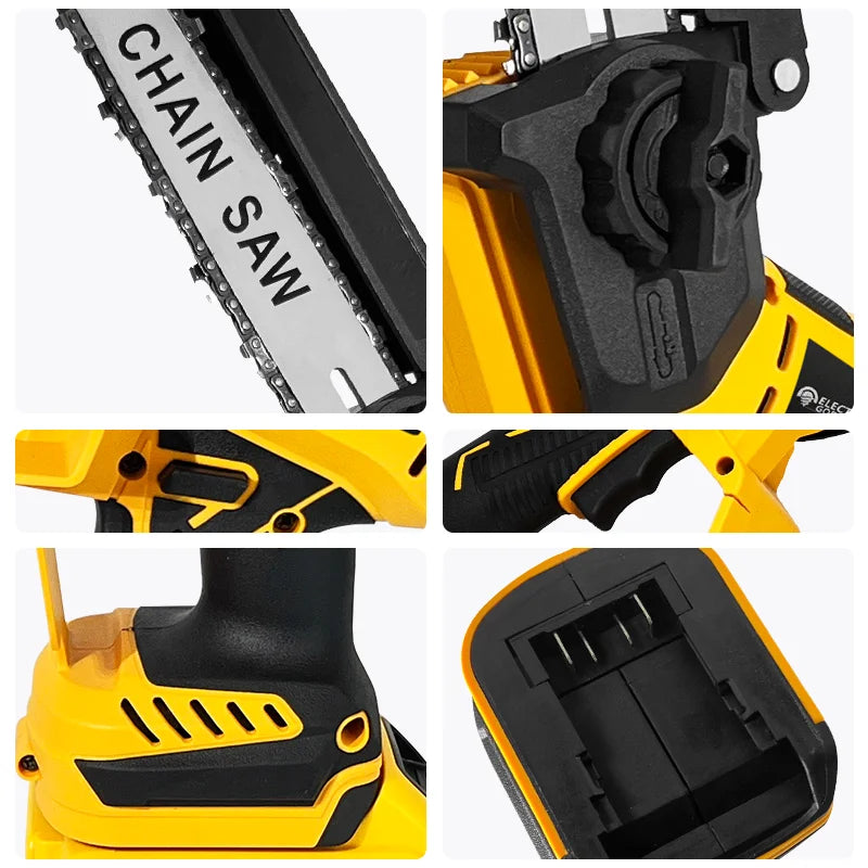 8-Inch 1380W Brushless Electric Chainsaw - Professional Pruning Saw for Dewalt 20V