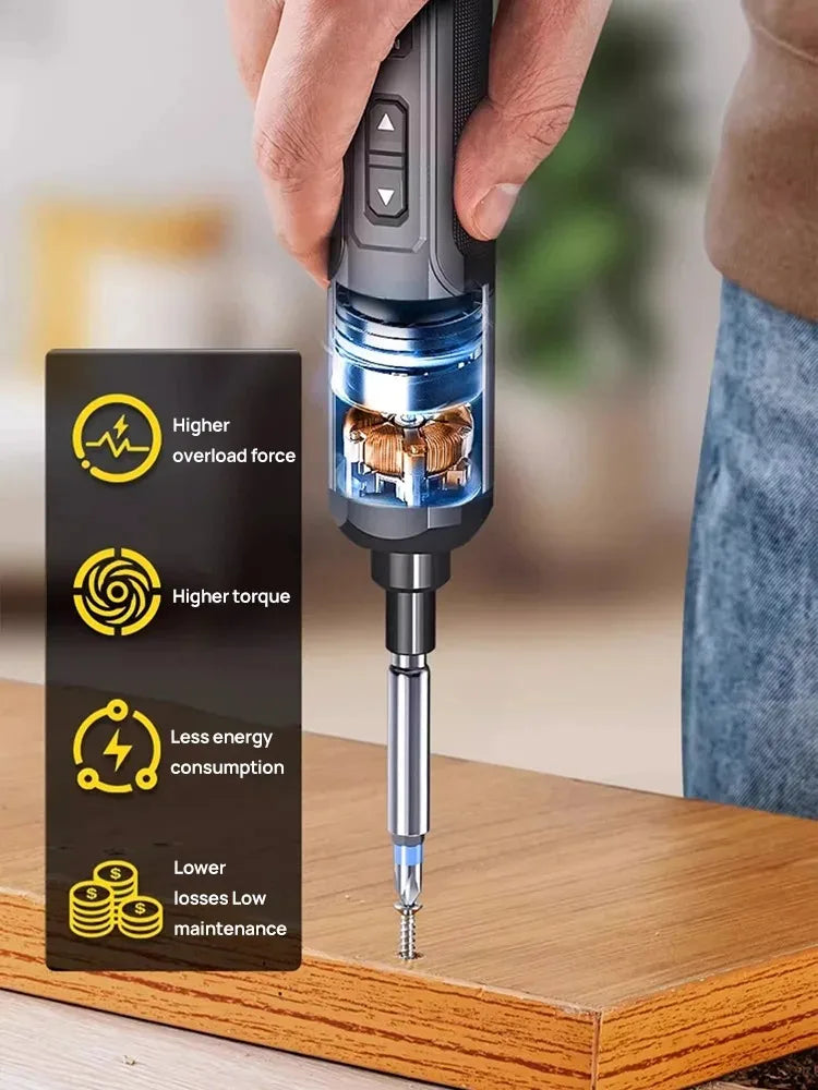 Deli Mini Electric Screwdriver Set - USB Rechargeable 2000mAh