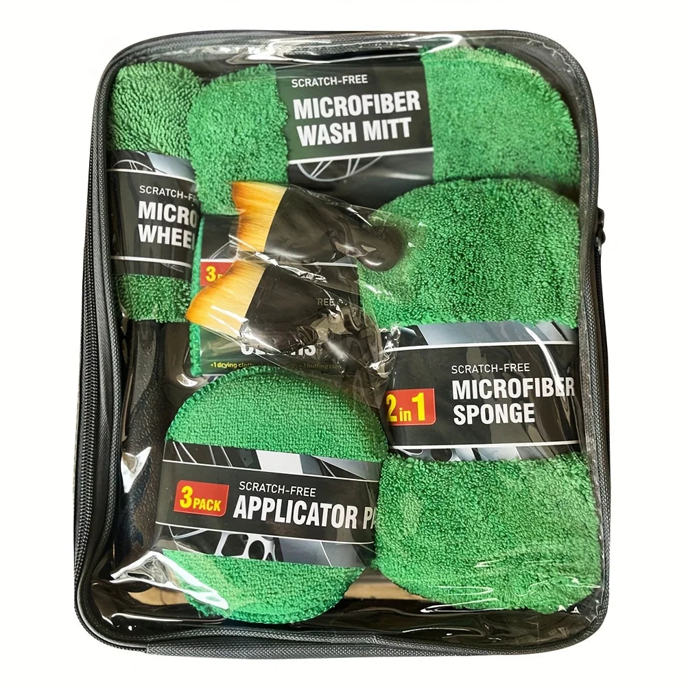 11-Piece Microfiber Car Cleaning & Detailing Kit - Scratch Removal