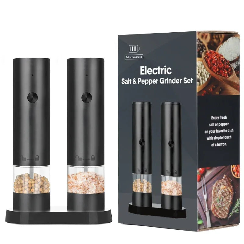 USB Rechargeable Electric Salt & Pepper Grinder - Adjustable Coarseness Mill