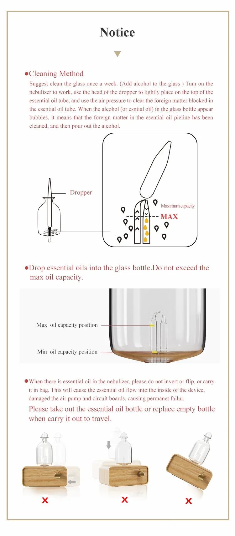 HAOYUNMA Rechargeable Waterless Nebulizing Essential Oil Diffuser