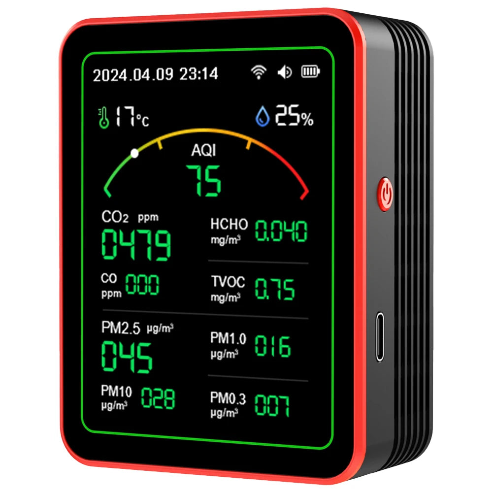 Vabena Professional 15-in-1 Air Quality Monitor Station - Comprehensive Indoor Analysis