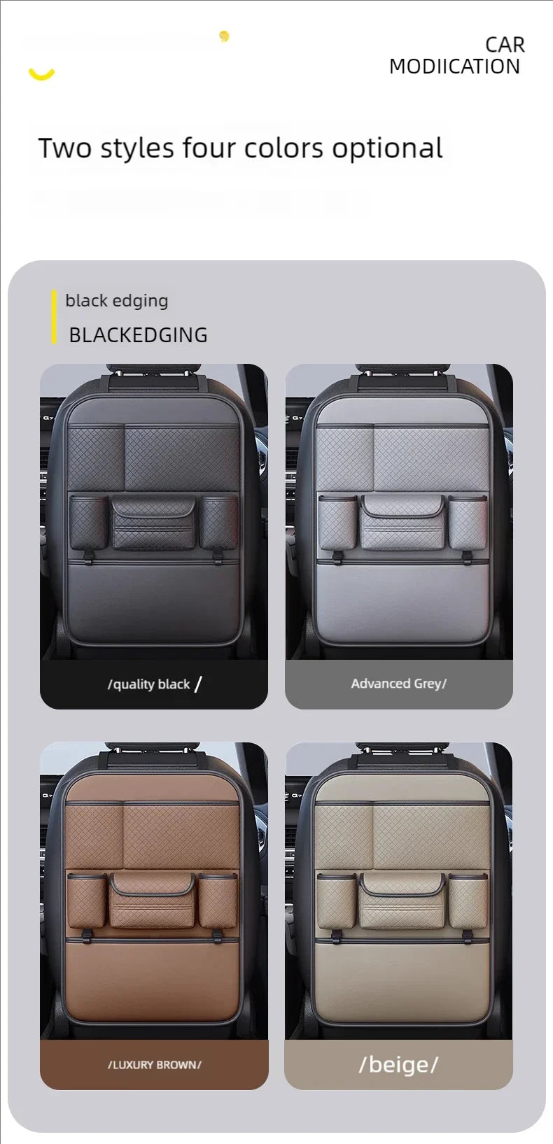 JFBONIN Car Seat Back Organizer - High Capacity Multi-Pocket Storage