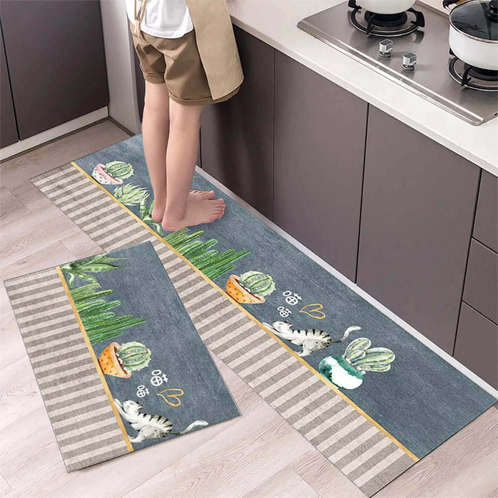 Non-Slip Crystal Velvet Kitchen Mat & Rugs for Living Room, Bedroom & Entryway