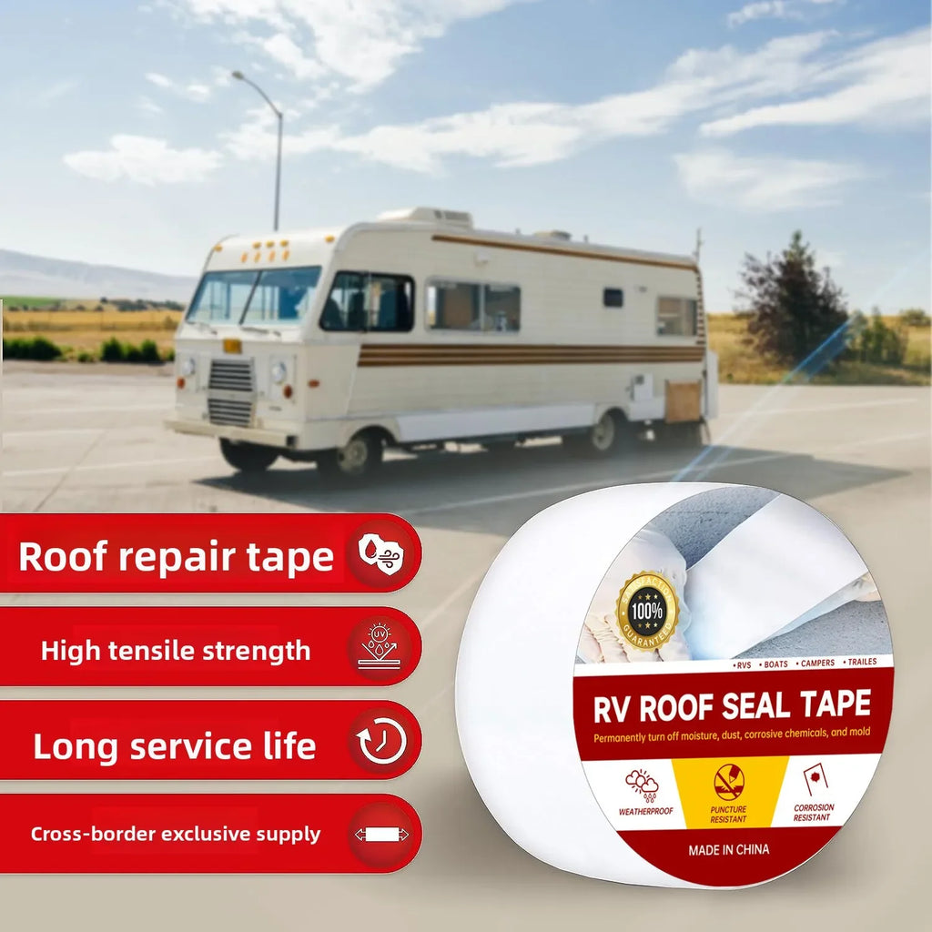 RV Roof Repair Tape - White Waterproof Heavy-Duty Sealant