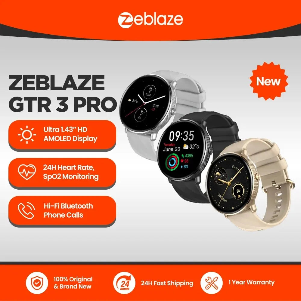 Zeblaze GTR 3 Pro: Voice Calling Smart Watch with AMOLED Display & 316L Steel Frame