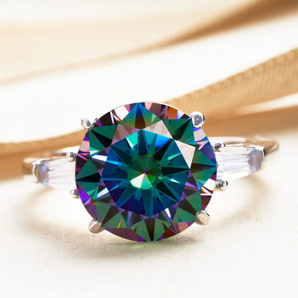 GRA Certified 5CT Moissanite Ring VVS1 Sterling Silver - Timeless Elegance