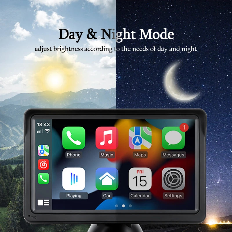 Hippcron 7inch Wireless CarPlay Android Auto Portable Car Radio
