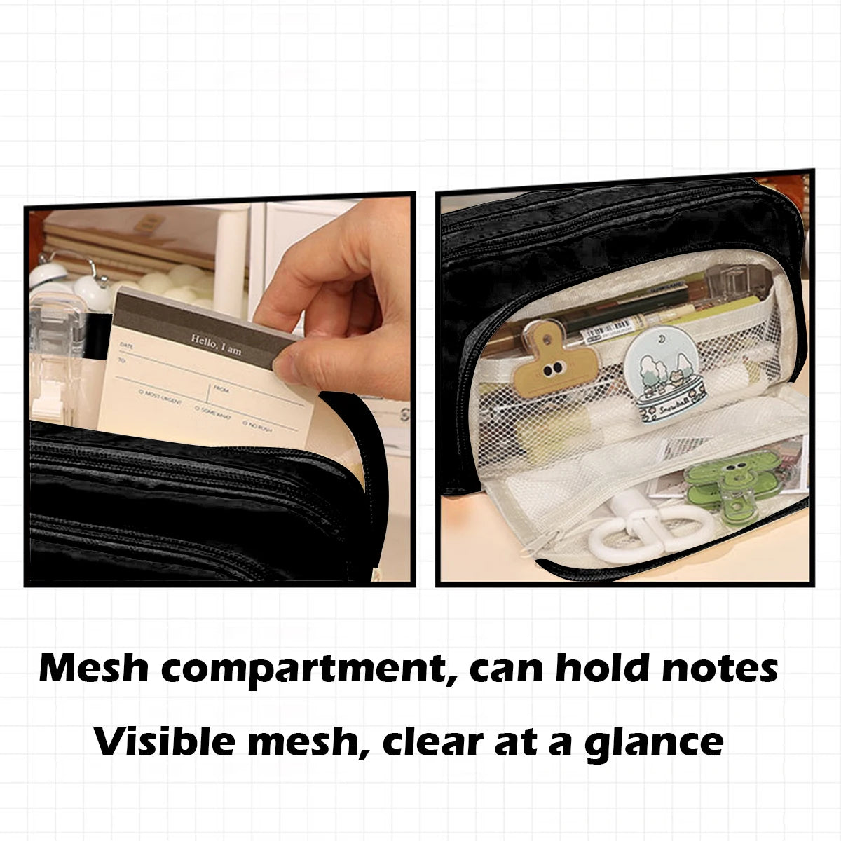 Cute Multi-Layer Pencil Case Pouch - Large Capacity Stationery Bag