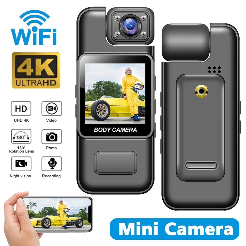 Mini 4K HD WiFi Body Camera | Wearable Security Recorder