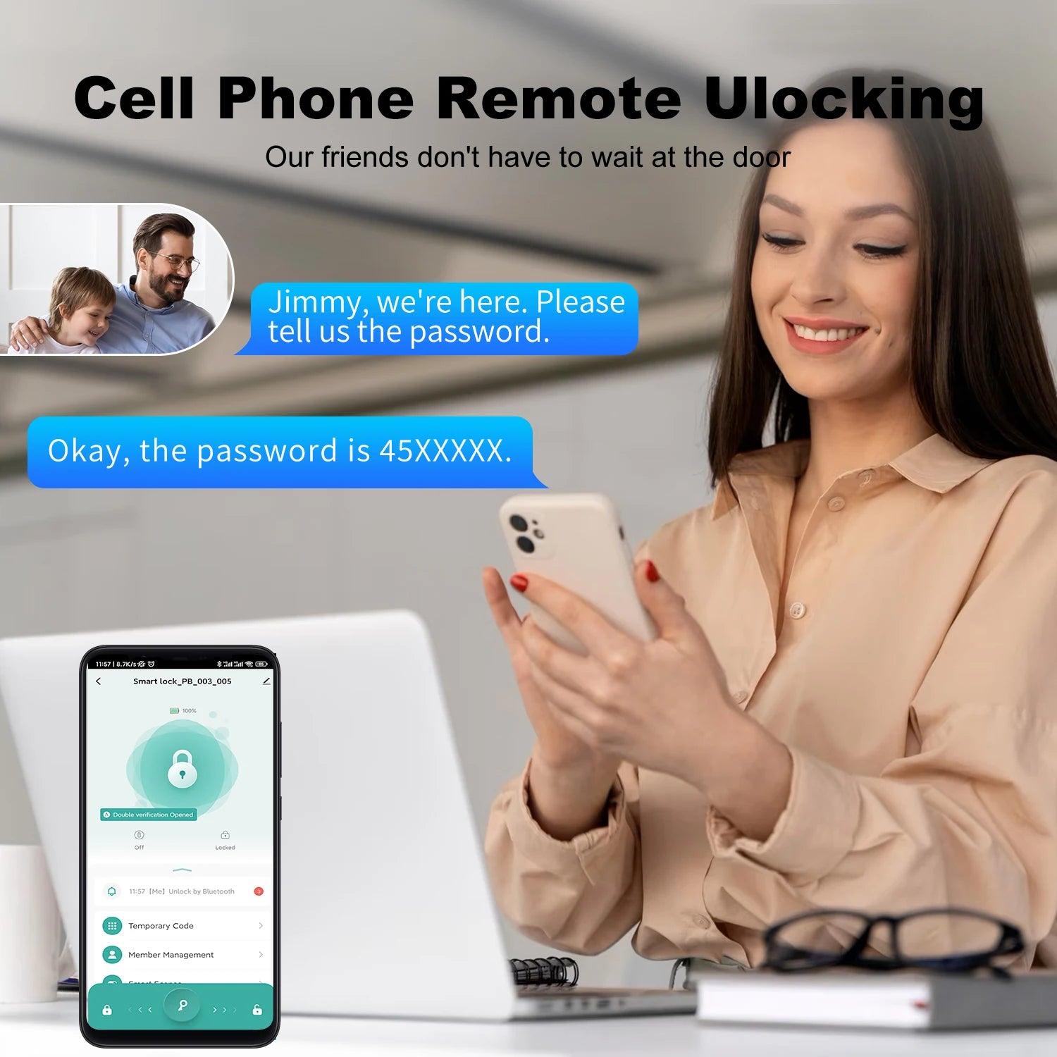 Vabena 4-in-1 Smart Door Lock - Biometric, App, Keypad, Key Entry