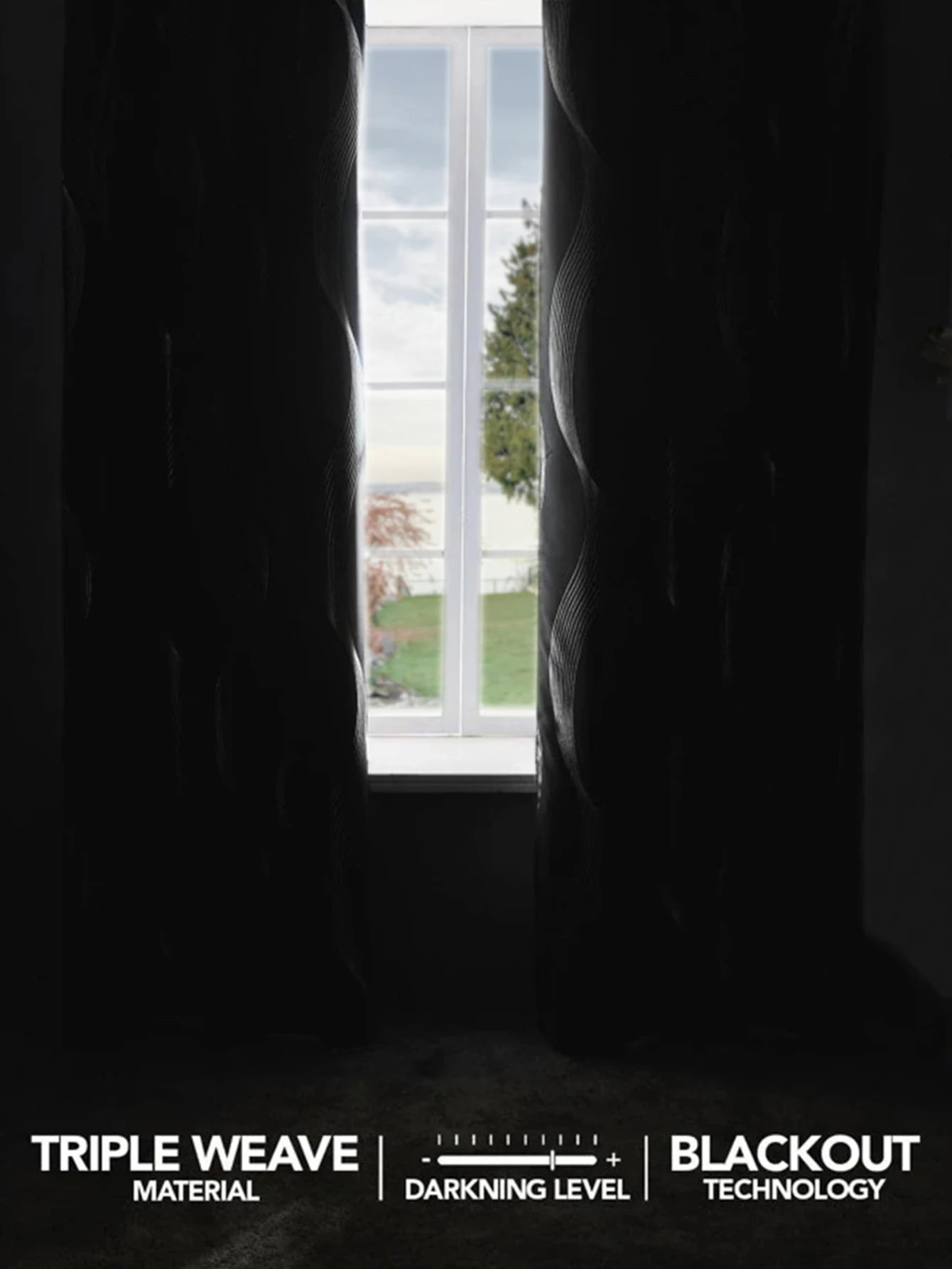 Silver Wave Blackout Curtains: Thermal Insulation & Ultimate Room Darkening
