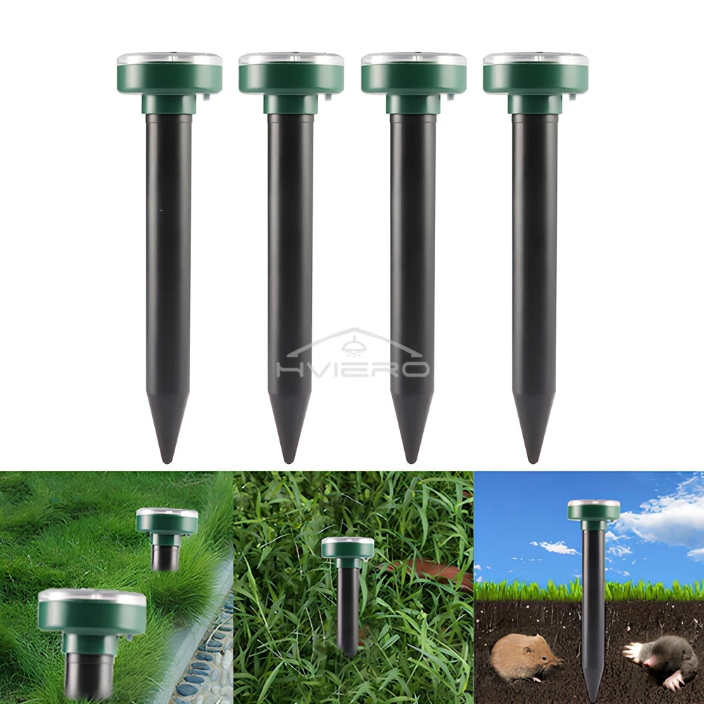 Solar Ultrasonic Rodent Pest Repeller Outdoor Garden Yard Mole Mouse Deterrent
