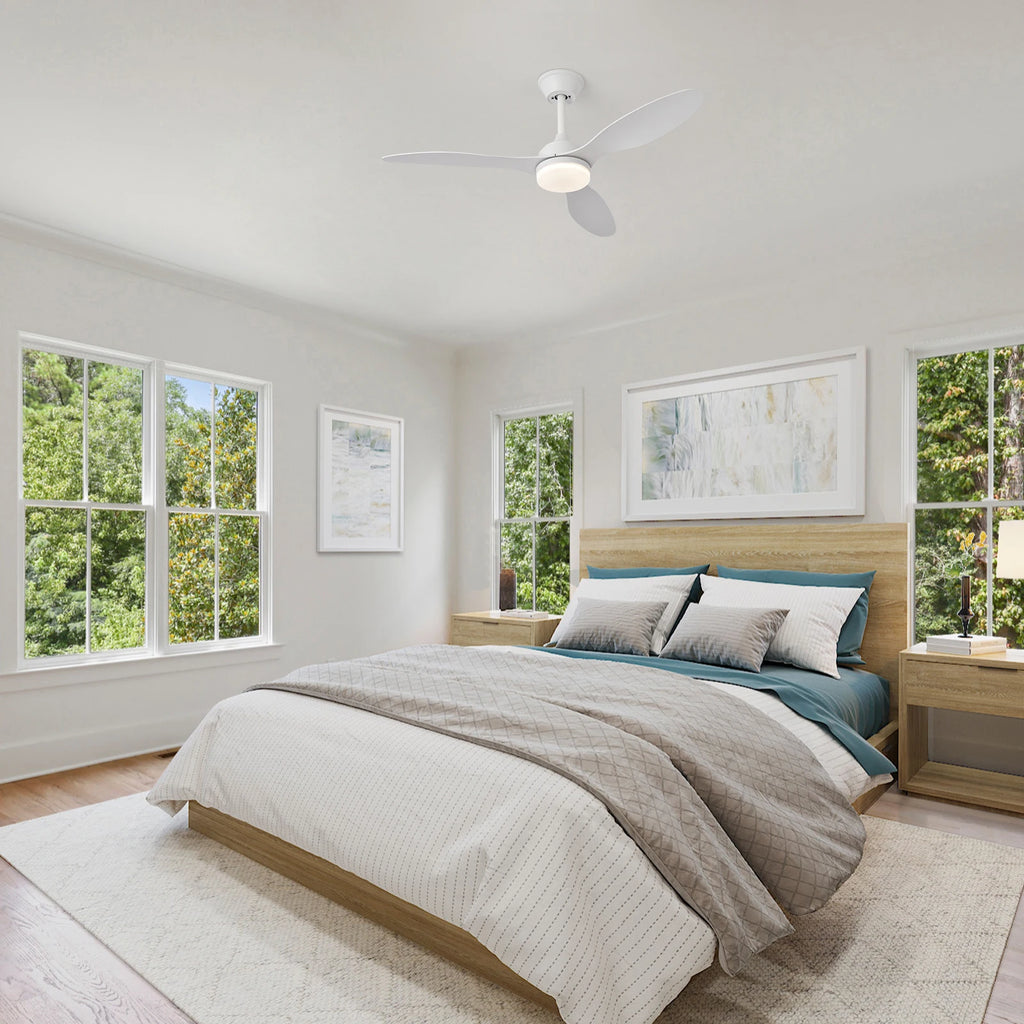 Low Profile Ceiling Fan with Light & Remote | 25"/42"/52" Indoor/Outdoor