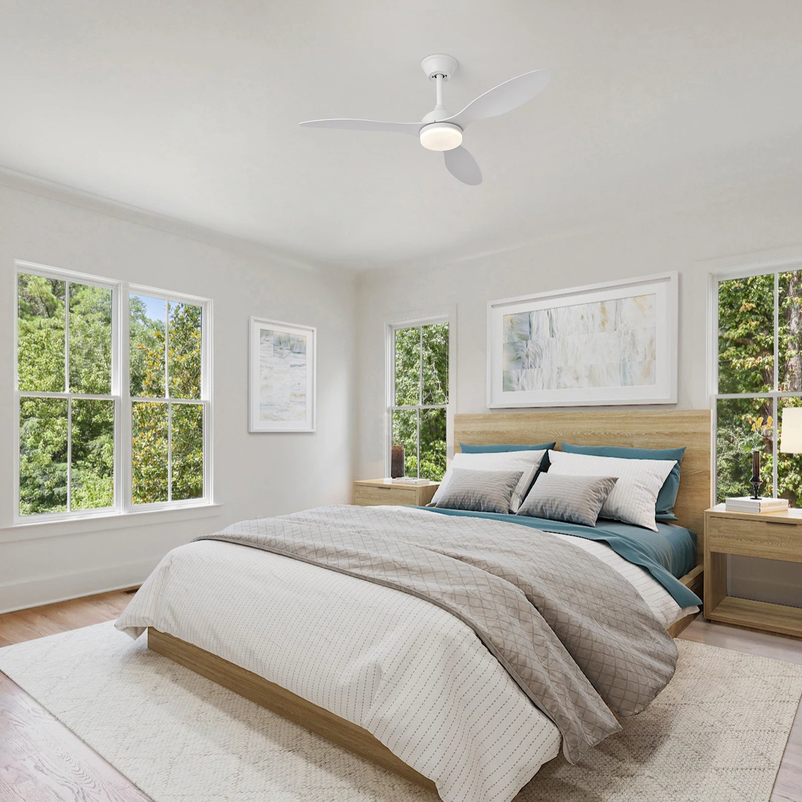 Low Profile Ceiling Fan with Light & Remote | 25"/42"/52" Indoor/Outdoor