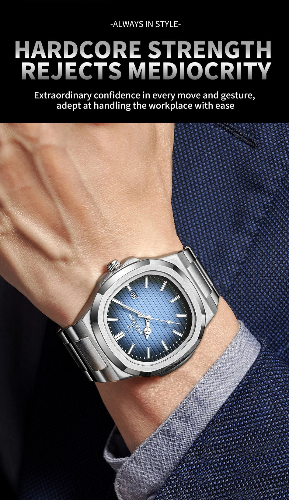 2026 Luxury Military Square Men's Watch - Waterproof Luminous Date Week Quartz