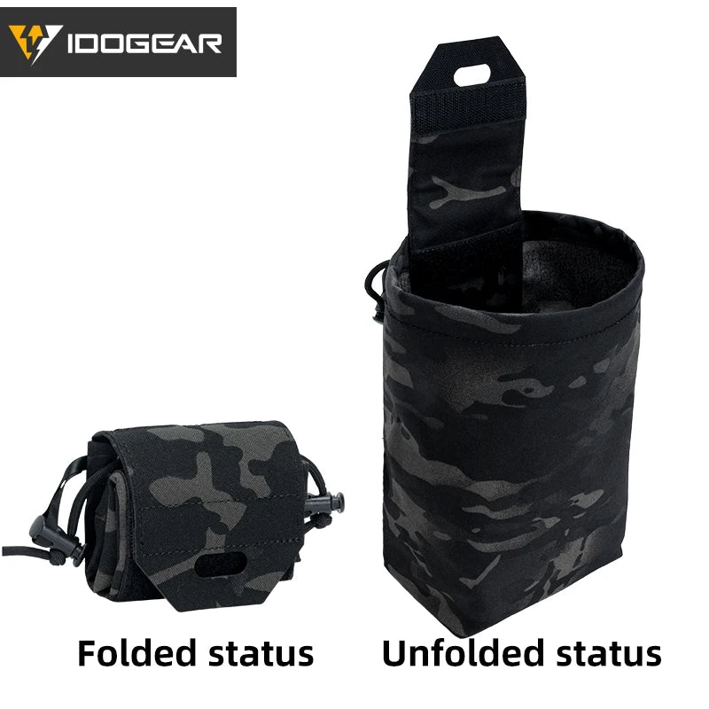 IDOGEAR Tactical MOLLE Foldable Dump Pouch - Durable Mini Drop Bag