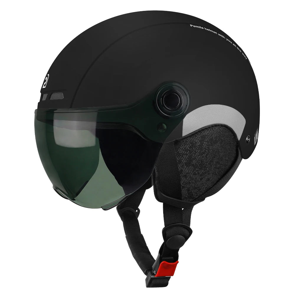 PEMILA Cycling Helmet with Goggles, Ear Protection & Reflective Safety - Adult MTB Road E-Bike