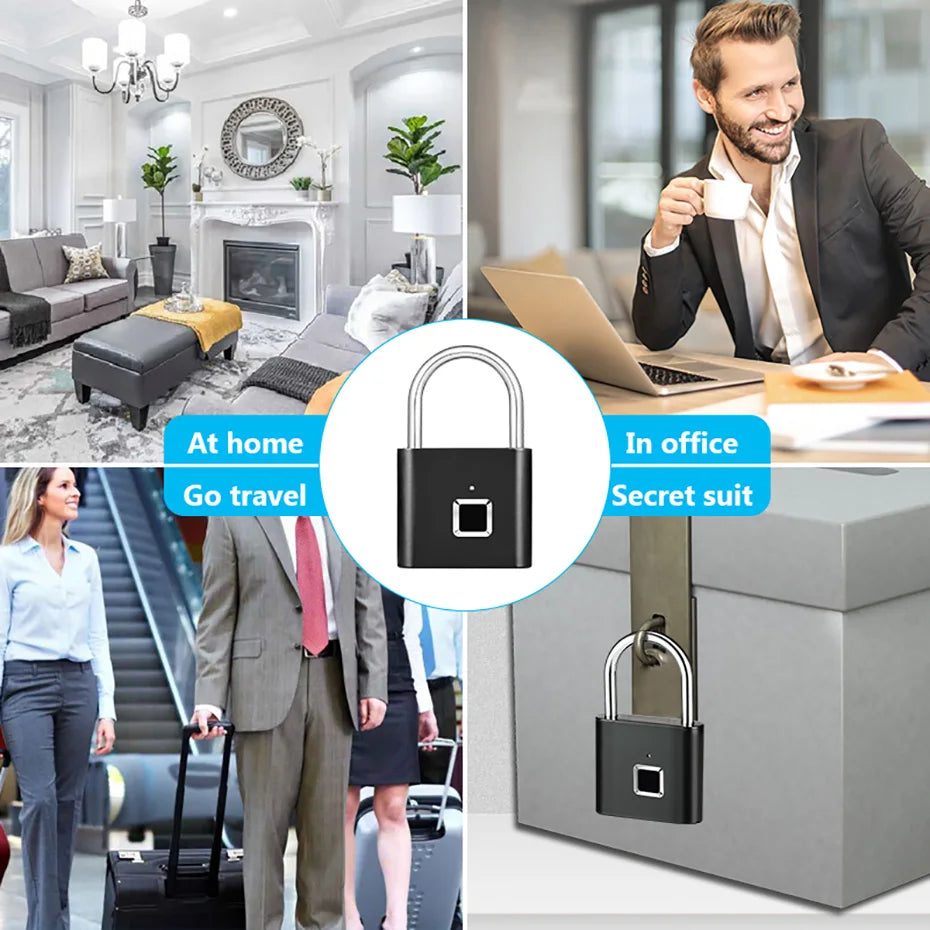 KERUI Fingerprint Smart Padlock | Keyless USB Anti-Theft Lock