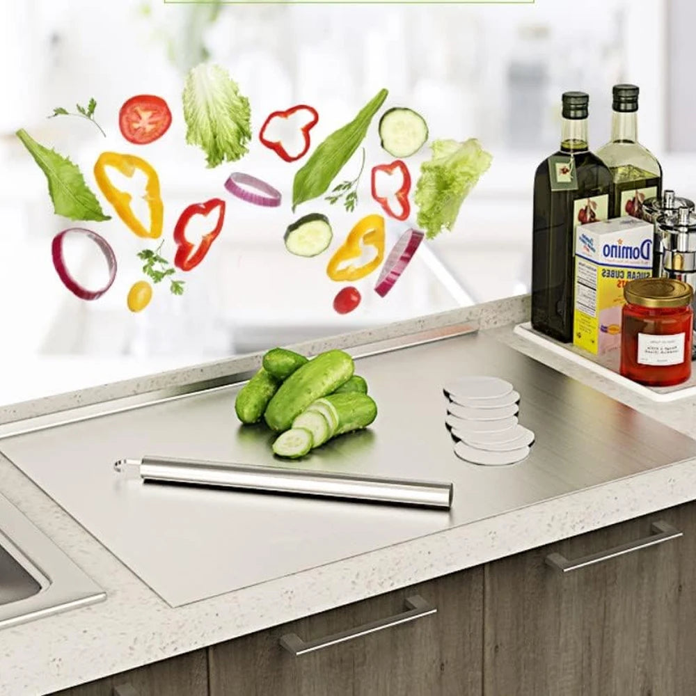 Food Grade Stainless Steel Chopping Board 304 - Non-Slip Kitchen Cutting Board
